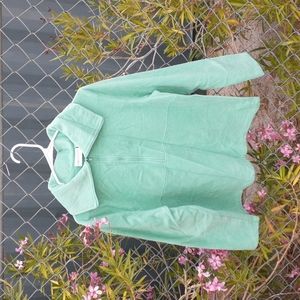 NWOT Chadwicks Soft Turquoise Partial Zip Jacket, Size L